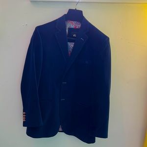 Casual Jacket by Stone Rose. Blue velvet. Medium 40 R